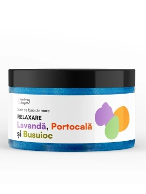 Sare de baie de mare Relaxare cu Lavandă, Portocală și Busuioc , 350 g