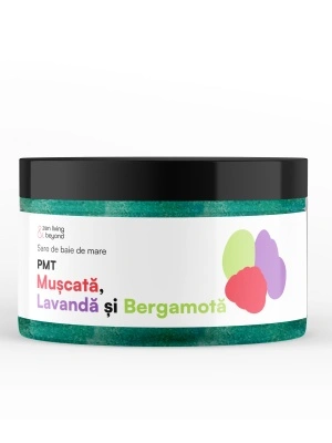 Sare de baie de mare PMT cu Mușcată, Lavandă și Bergamotă, 350 g