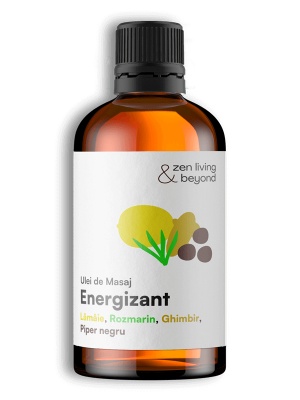 Ulei de Masaj Energizant- lămâie, rozmarin, ghimbir, piper negru, 100 ml