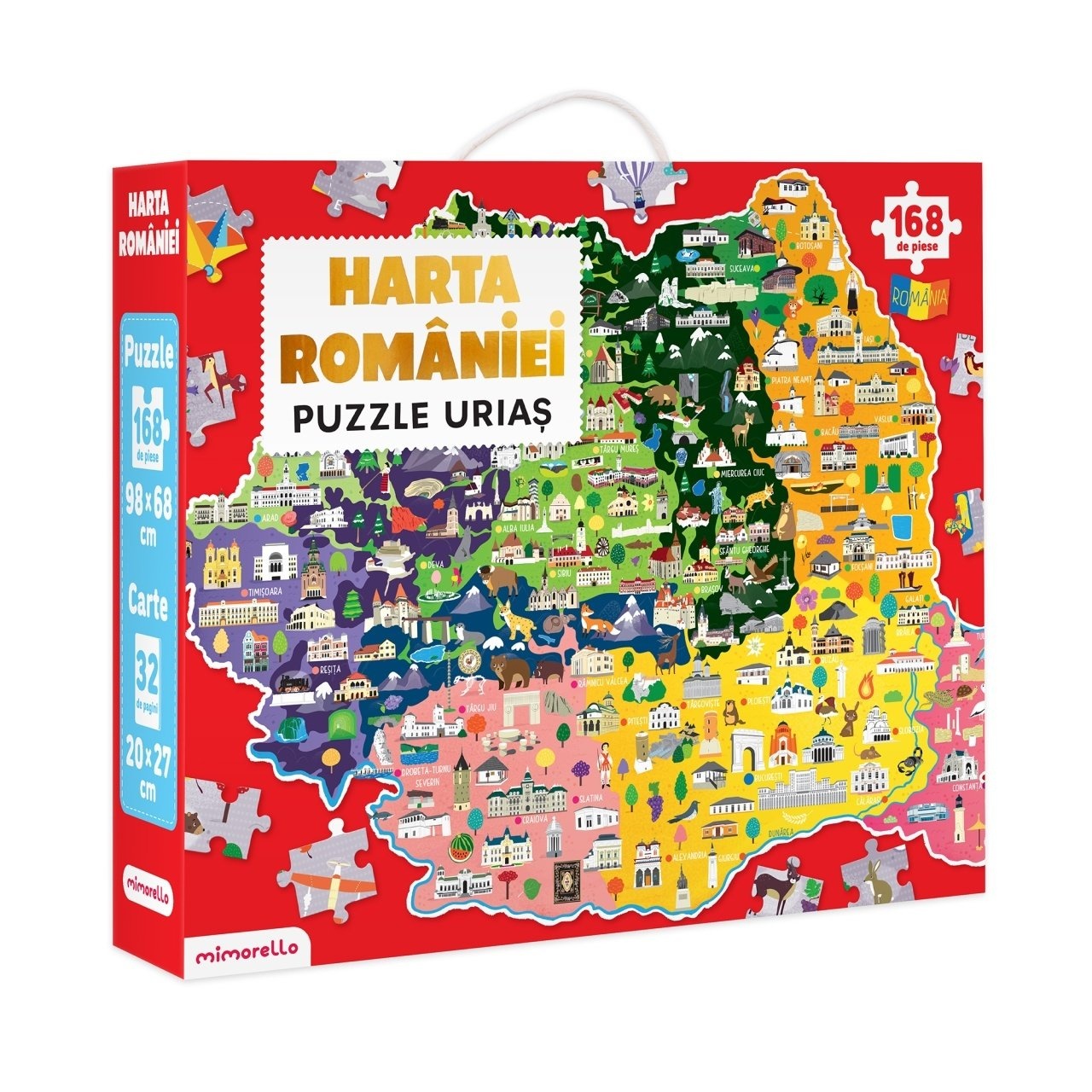 Románia-térkép – 168 darabos puzzle