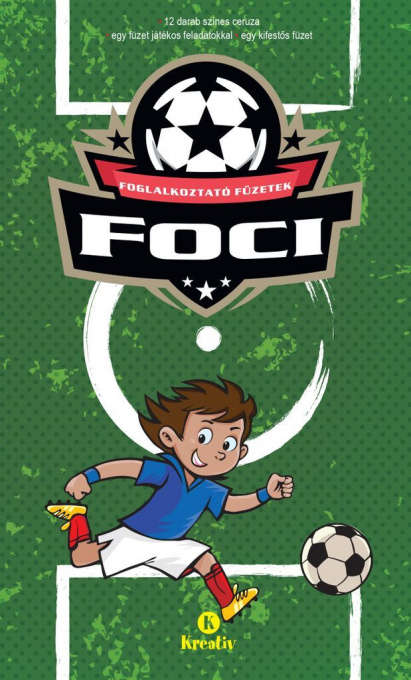 Foglalkoztató füzet, Foci – Ajándék színes ceruzákkal