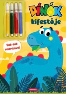 Dínók kifestője – ajándék filctollakkal és matricákkal - Img 1