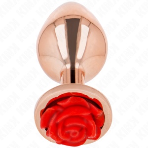 Kink - Plug Anal De Ouro Rosa Com Rosa Vermelha S - Img 1