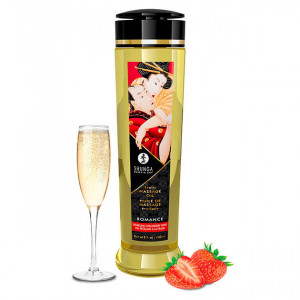 Óleo Massagem Shunga Romance Morangos com Campanhe 240 ml - Img 4