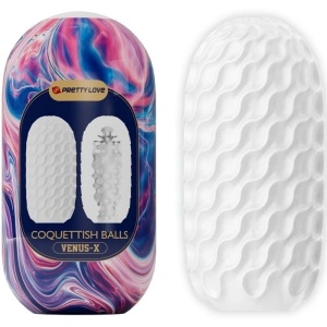 Pretty Love - Masturbador Masculino De Silicone Coquettish Balls Branco
