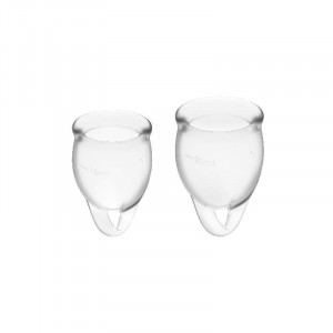 Satisfyer Sente-Se Confiante Menstrual Cup Clear 15 + 20Ml - Img 3