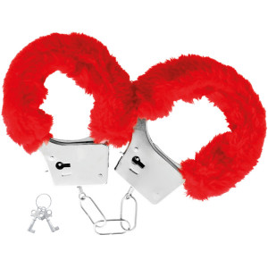 Darkness Pleasure Furry Handcuffs Red