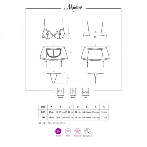 Fantasia Empregada de Mesa Obsessive cor Preto e Branco