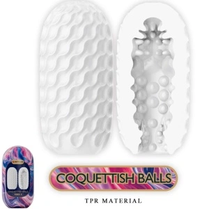 Pretty Love - Masturbador Masculino De Silicone Coquettish Balls Branco - Img 2