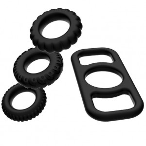 Addicted Toys CockRing Set 4 Pieces Silicone - Img 2