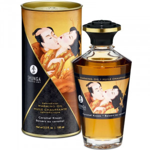 Shunga Aphrodisiac Warming Oil Caramel Kisses 100 Ml - Img 2
