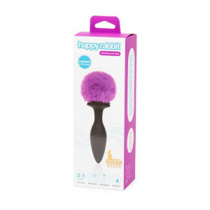 Coelho Feliz Recarregável Vibrante Plug De Butt Grande Preto / Roxo - Img 5