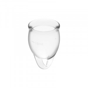 Satisfyer Sente-Se Confiante Menstrual Cup Clear 15 + 20Ml - Img 4