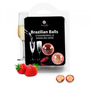 Conjunto De 2 Bolas Brasileiras Morangos Com Cava - Img 3