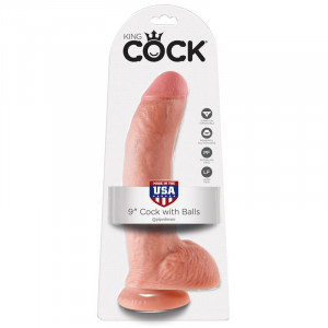 Dildo Realista King Cock 9 Com Testiculos 22,9 Cm