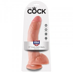 Dildo Realista King Cock 9 Com Testiculos 22,9 Cm