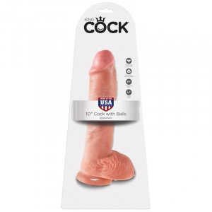 King Cock 10 "Dildo Com Bolas 25,4 Cm - Img 2
