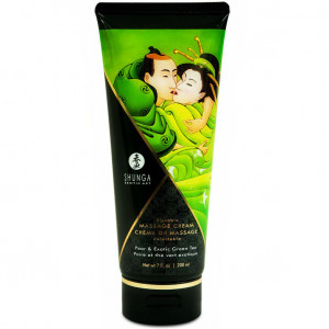 Shunga Massage Cream Kissable Pear E Exotic Green Tea 200Ml - Img 1