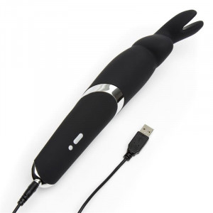 Vibrador De Varinha Preta De Coelho Feliz - Img 4