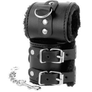 Darkness Wrist Restraints Black With Fur - Img 2