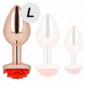 Kink - Plug Anal Rosa Ouro Com Rosa Vermelha L - Img 2