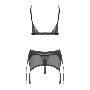 Lingerie Obsessive Shibu Preto 3 Peças  L/XL