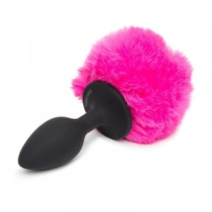 Plug De Coelho Feliz Não Vibrante Pequeno Preto / Rosa - Img 2