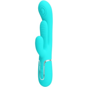 Pretty Love - Shania Triple Rabbit Multifuncional Vibrador 3 Em 1 Azul - Img 1