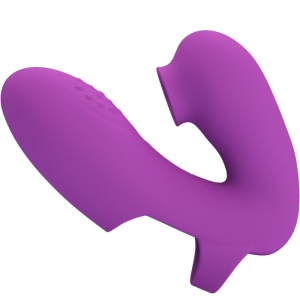 Pretty Love - Vibrador De Dedo Athena Com Estimulador De Clitóris Roxo - Img 2