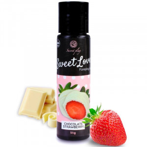 Gel Comestivel Secret Play Morangos Chocolate Branco 60 ml - Img 4