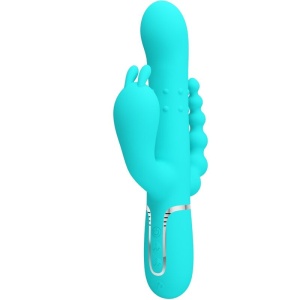 Pretty Love - Cammy 4 Em 1 Multifuncional Tripple Rabbit Vibrador Azul - Img 1