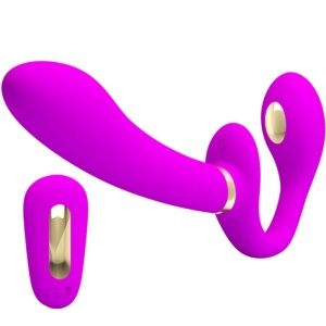 Pretty Love - Thunderbird Vibrador Duplo Strap-On Controle Remoto Roxo - Img 1