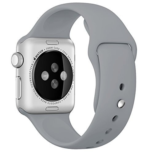 Pasek iUni kompatybilny z Apple Watch Ultra/SE/8/7/6/5/5/4/4/3/2/1, 44 mm, silikonowy, szary