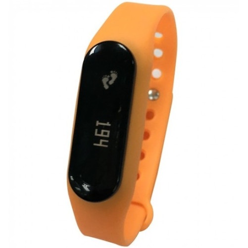 Bransoletka fitness iUni Z6i, 0,69-calowy wyświetlacz LCD, Bluetooth, aktywność i sen, pomarańczowy