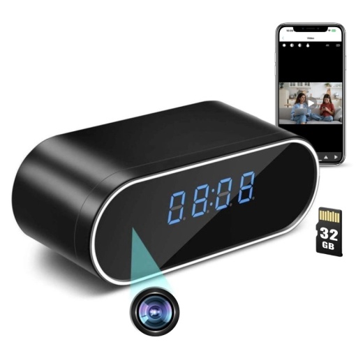 iUni iUni IP07 Mini kamera biurowa z zegarkiem, Wi-Fi, 32 GB, Full HD, 160°, tryb nocny, podgląd na żywo w telefonie