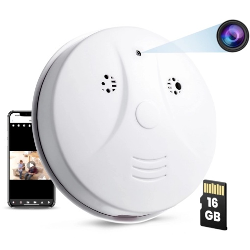 Kamera Szpiegowska ukryta w Czujce Dymu iUni D101, 16GB, Wi-Fi, Oglądanie w rozdzielczości 4K