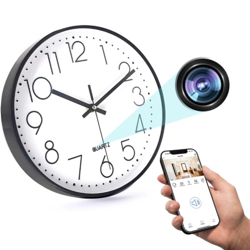Mini Camera Ceas Perete iUni W31, Wi-Fi, Full HD, Vizualizare Live pe telefon
