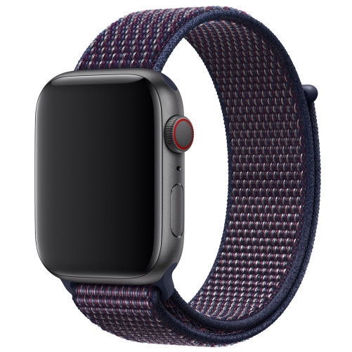 Pasek iUni kompatybilny z Apple Watch Ultra/SE/8/7/6/5/5/4/3/2/1, 40 mm, nylonowy sportowy, tkany pasek, fioletowy o północy