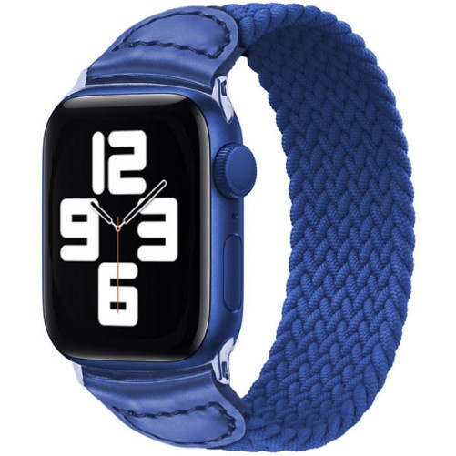 Pasek iUni kompatybilny z Apple Watch Ultra/SE/8/7/6/5/5/4/3/2/1, 40 mm, pleciona pętla Solo, niebieski