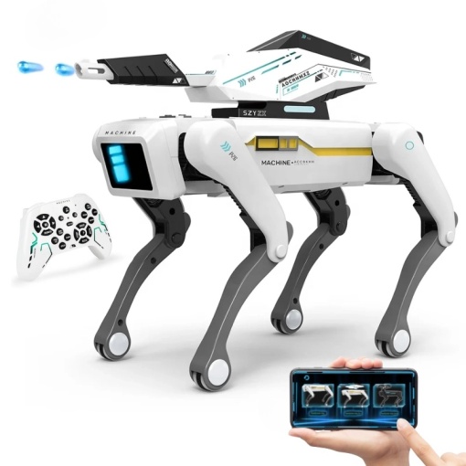iUni 8006 Inteligentny Robot Pies z Kulkami Hydrożelowymi, Rozszerzalny w Wodzie, Zdalne Sterowanie, Aplikacja, Polecenia Głosowe, Programowalny, Ponad 25 Interaktywnych Funkcji
