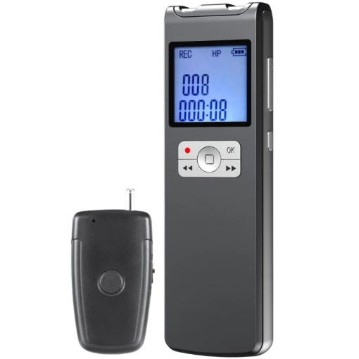 iUni Mini cyfrowy rejestrator wideo REP308, 8 GB, zewnętrzny mikrofon bezprzewodowy, radio FM, odtwarzacz MP3, aktywacja głosem
