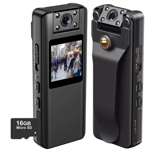 Kamera ciała iUni A22, 16GB, Rejestrator, Noktowizor, Obiektyw Obrotowy 180°