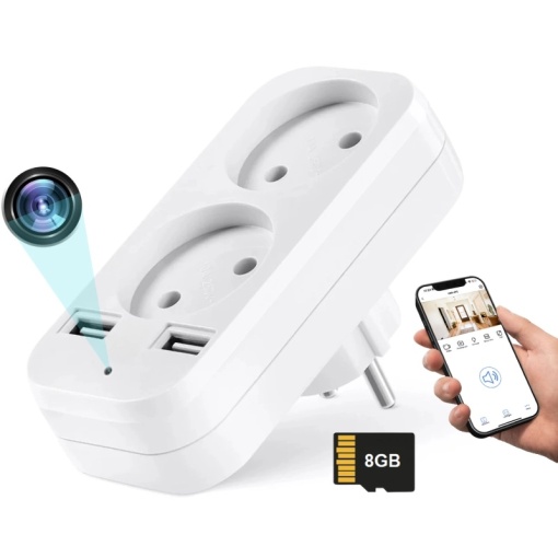Mini Camera Adaptor dublu iUni AD1, Wi-Fi, 8GB, Full HD, Vizualizare Live pe telefon