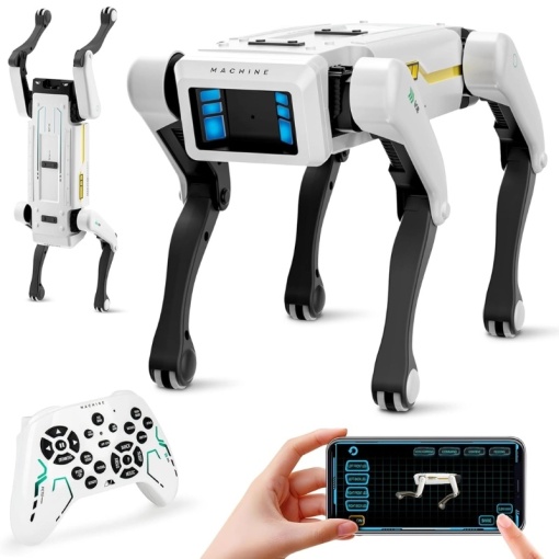 iUni 8002 Inteligentny Robot Pies, Zdalne Sterowanie, Aplikacja, Polecenia Głosowe, Programowalny, Ponad 25 Interaktywnych Funkcji, Taniec, Historie, Muzyka