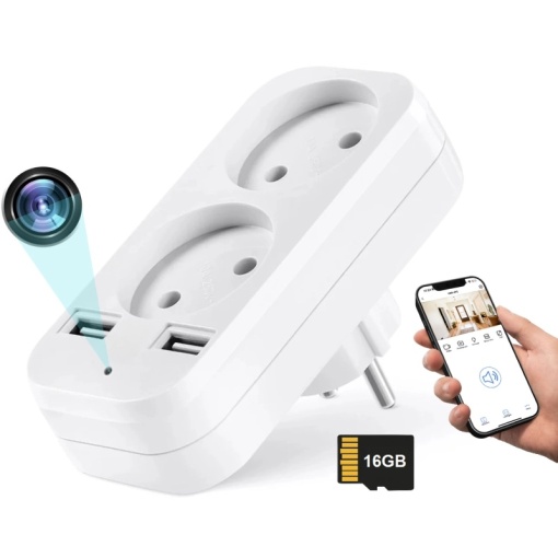 Mini Camera Adaptor dublu iUni AD1, Wi-Fi, 16GB, Full HD, Vizualizare Live pe telefon