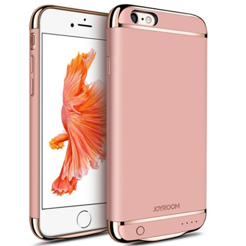 Ultrasmukłe etui z baterią do iPhone'a 6 Plus/6s Plus, iUni Joyroom 3500 mAh, różowe złoto
