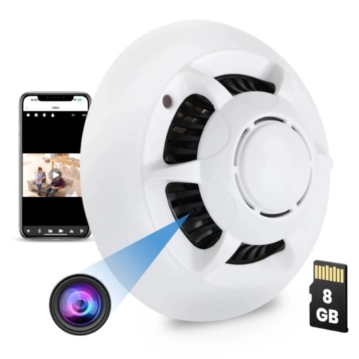Kamera Szpiegowska ukryta w Czujce Dymu iUni D103, 8GB, Wi-Fi, Oglądanie w rozdzielczości 4K