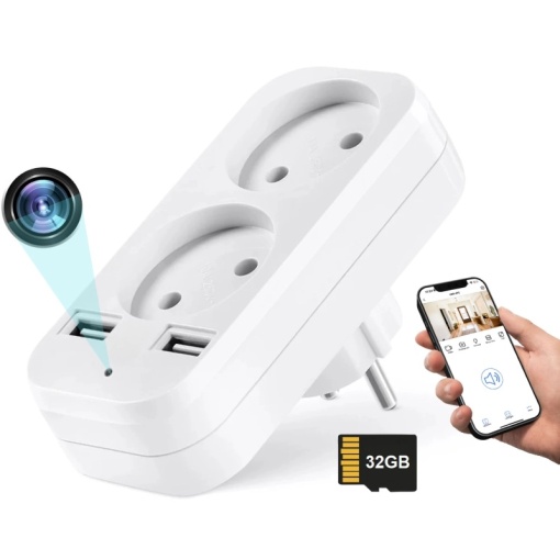 Mini Camera Adaptor dublu iUni AD1, Wi-Fi, 32GB, Full HD, Vizualizare Live pe telefon