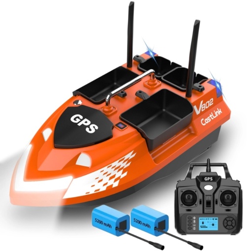 Łódka Zanętowa iUni V802 PRO, GPS, 2 Akumulatory 5200mAh, 4 Pojemnikami, Pojemność 3kg, 500m, 15km/h, Zdalne sterowanie 2.4GHz