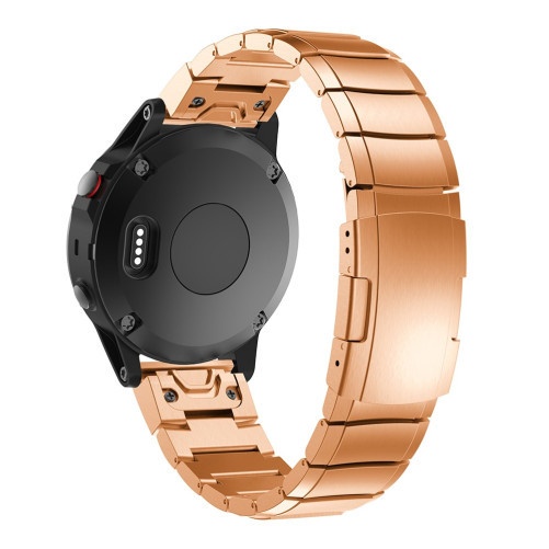 Pasek do zegarka Smartwatch Garmin Fenix 7 / 6 / 5 Plus / 5, 22 mm Bransoletka iUni Rose Gold Link ze stali nierdzewnej